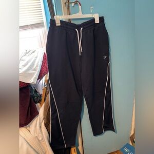 Gymshark blue Joggers with White Trim